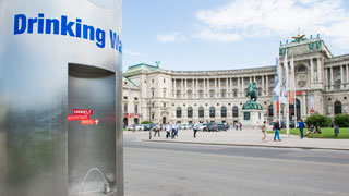 Copyright: MA 31 - Wiener Wasser/ Daniel Novotny Wiener Heldenplatz’da ücretsiz içme su sebili
