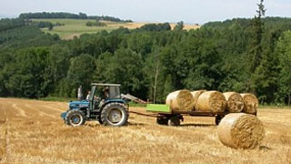 Traktor auf einem Feld